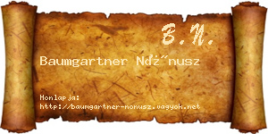 Baumgartner Nónusz névjegykártya
